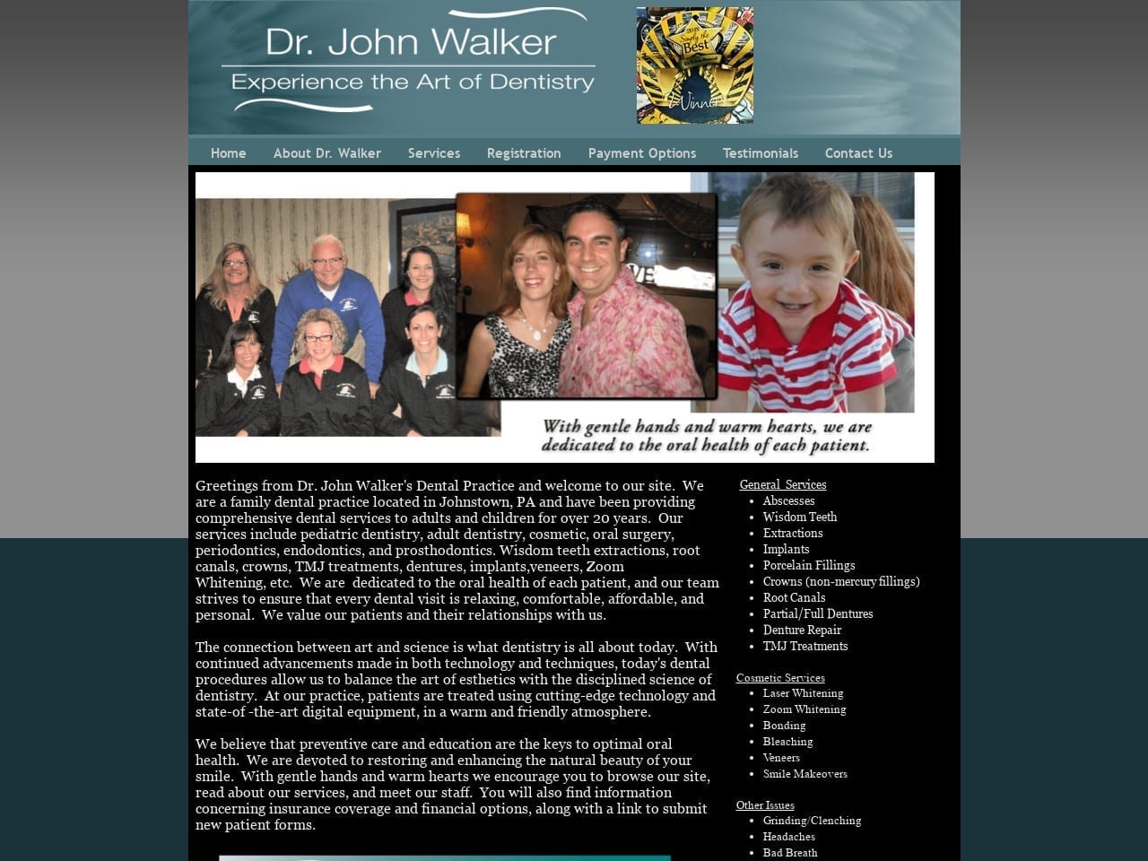 Family Dental Center Website Screenshot from drjohnwalker.com