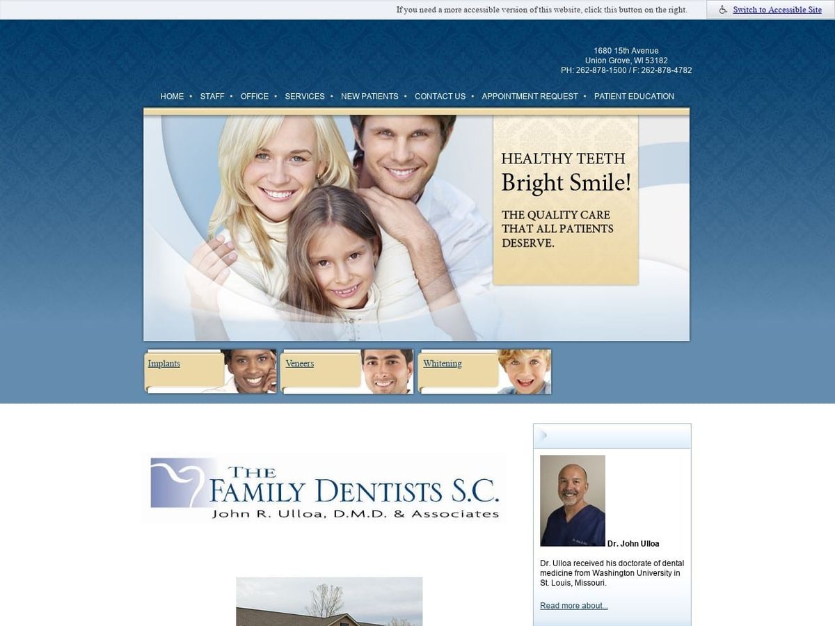 Family Dentist Website Screenshot from drjulloa.com