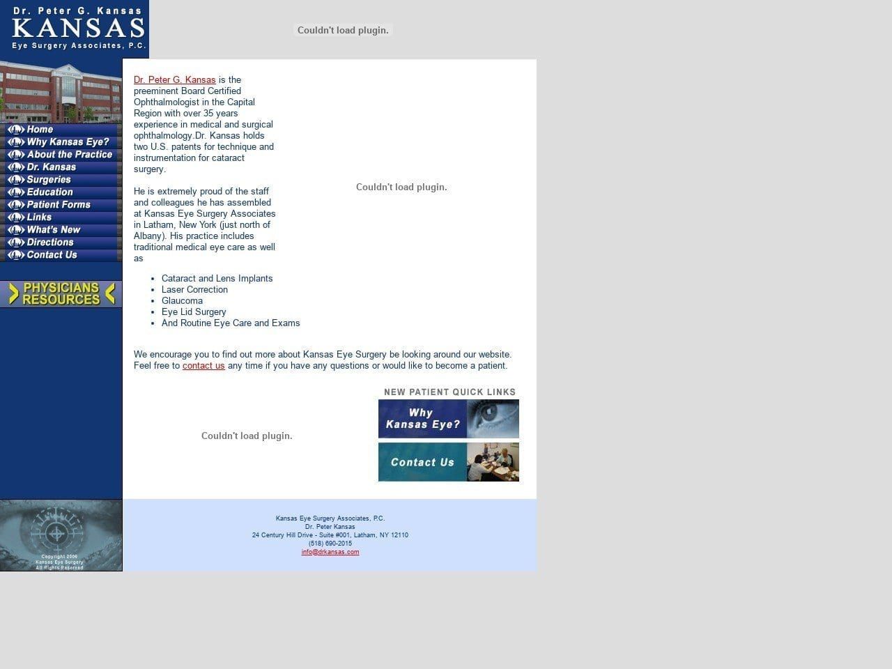 Kansas Eye Surgery Associates Website Screenshot from drkansas.com