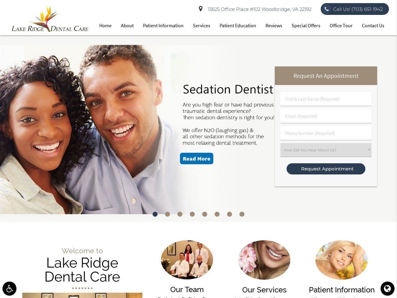 Lake Ridge Dental Care Website Screenshot from drkarbasi.com