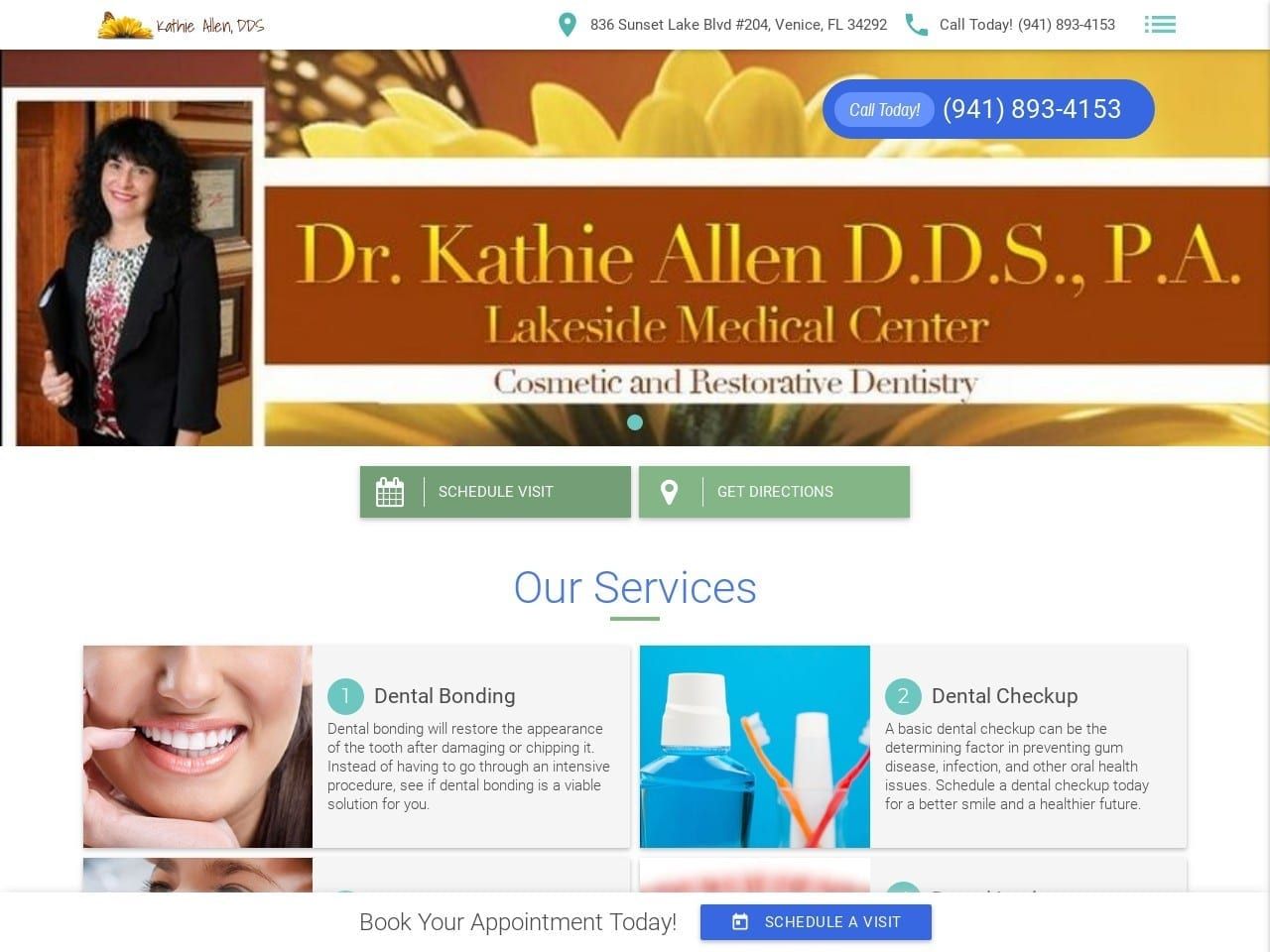 Kathie Allen D.D.S. P.A. Website Screenshot from drkathie.net