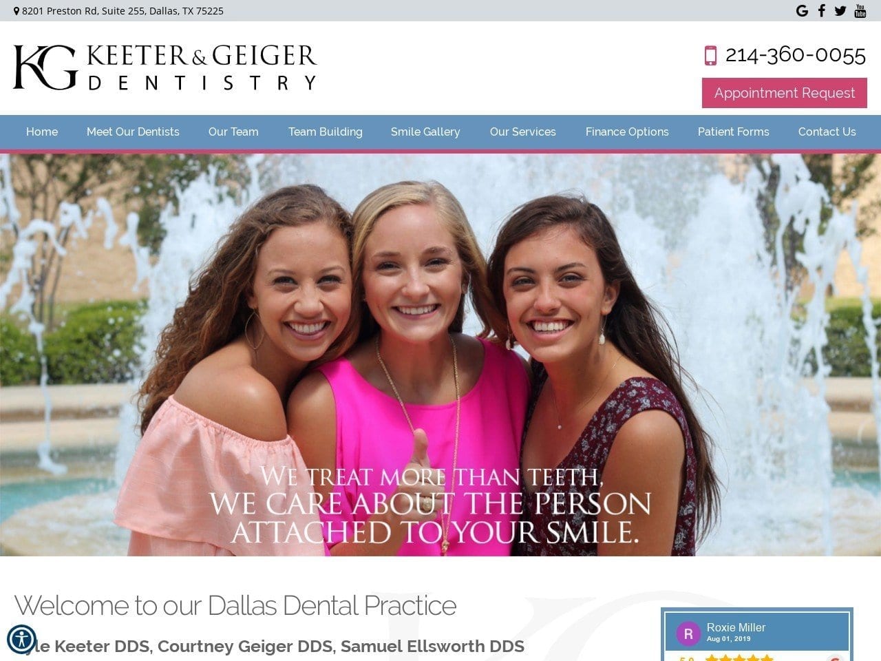 Kyle G. Keeter DDS Website Screenshot from drkeeter.com