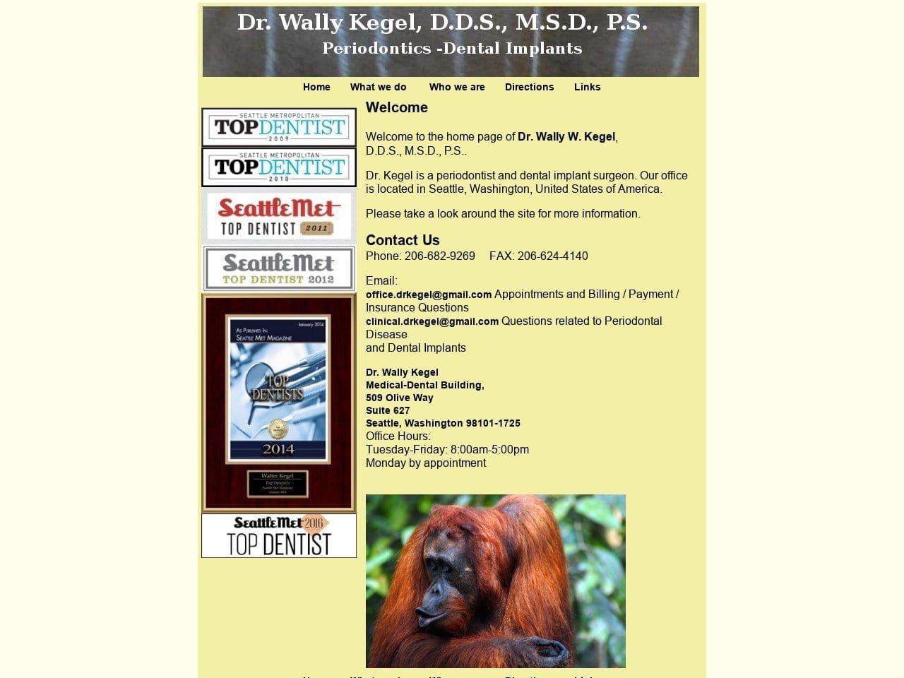 Dr. Wally W. Kegel DDS Website Screenshot from drkegel.com