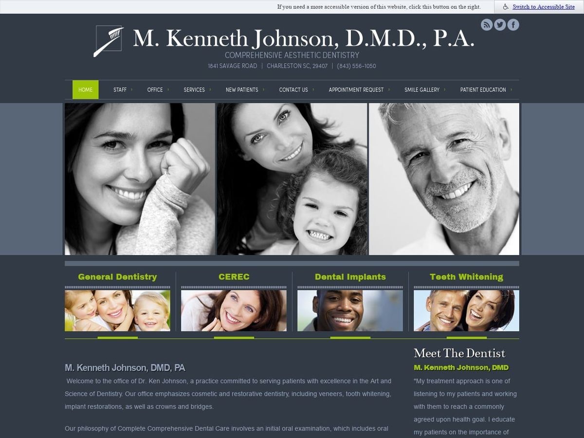 M. Kenneth Johnson DMD Website Screenshot from drkenjohnson.com