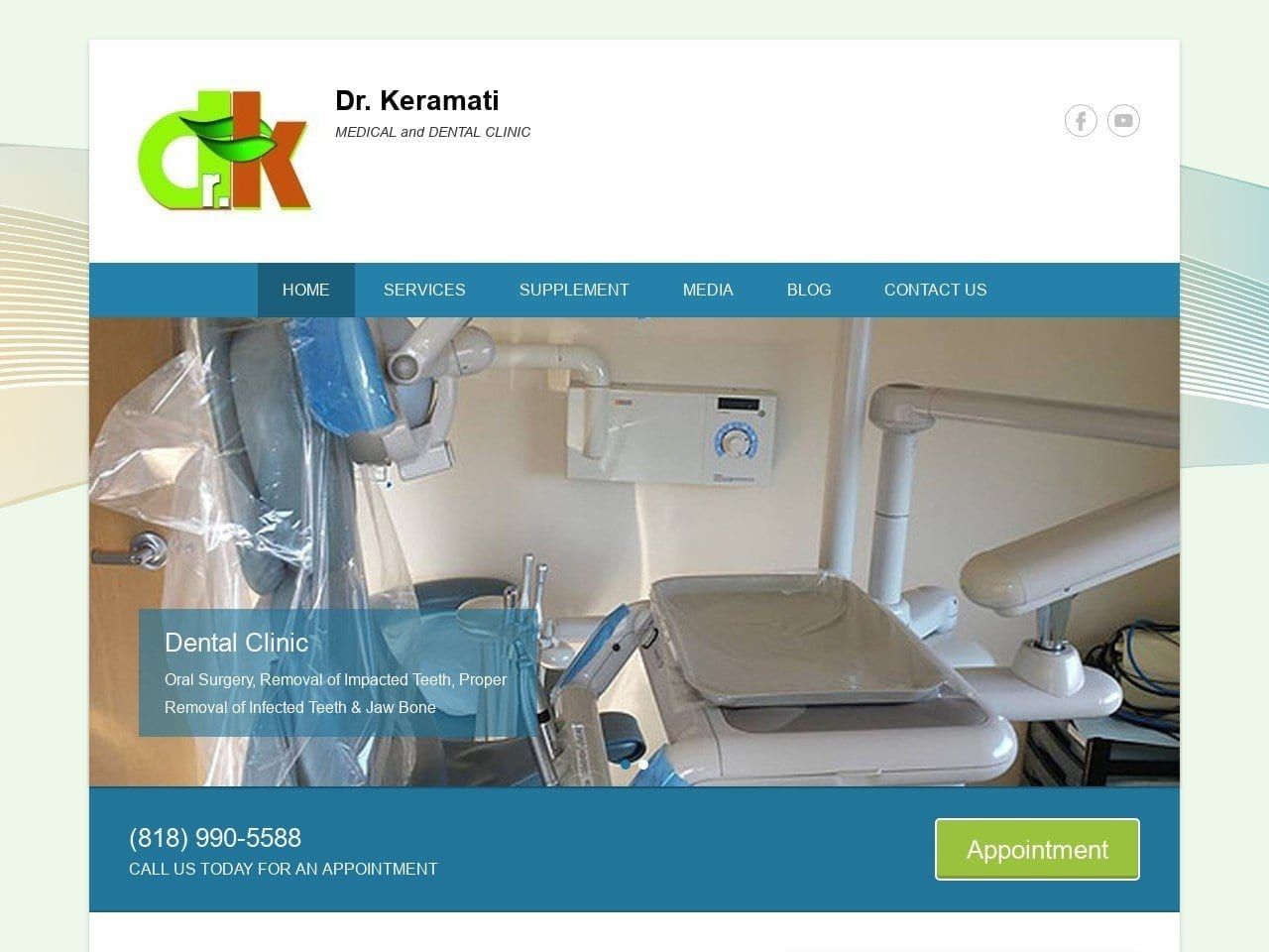 Encino Doctor Keramati Michael Do DDS Website Screenshot from drkeramati.com
