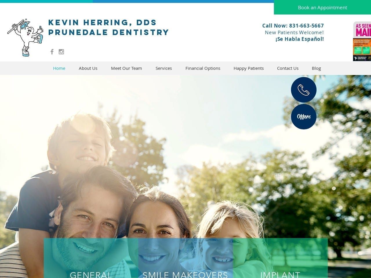 Kevin Herring DDS Website Screenshot from drkevinherring.com