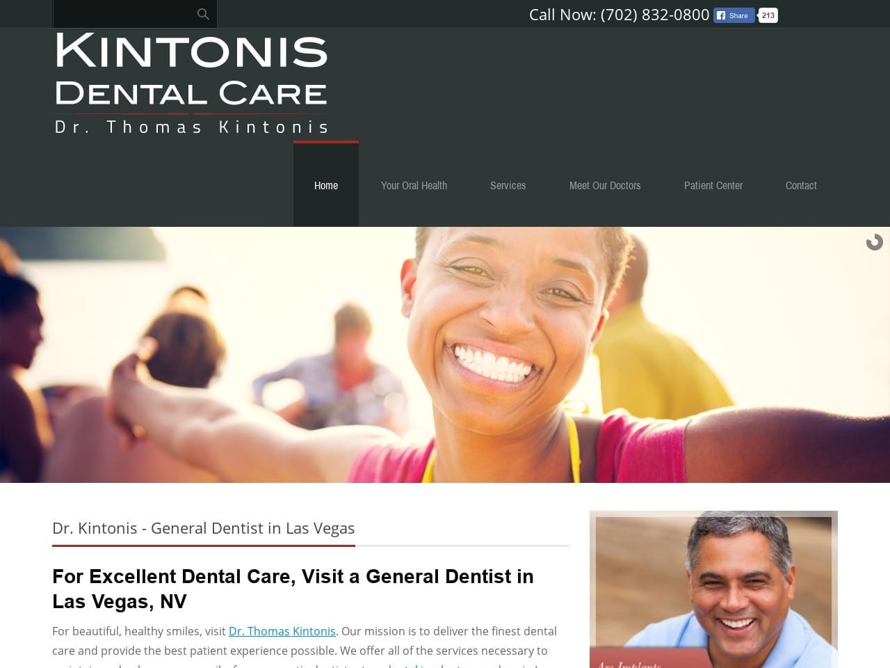 Kintonis Thomas DDS Website Screenshot from drkintonis.com