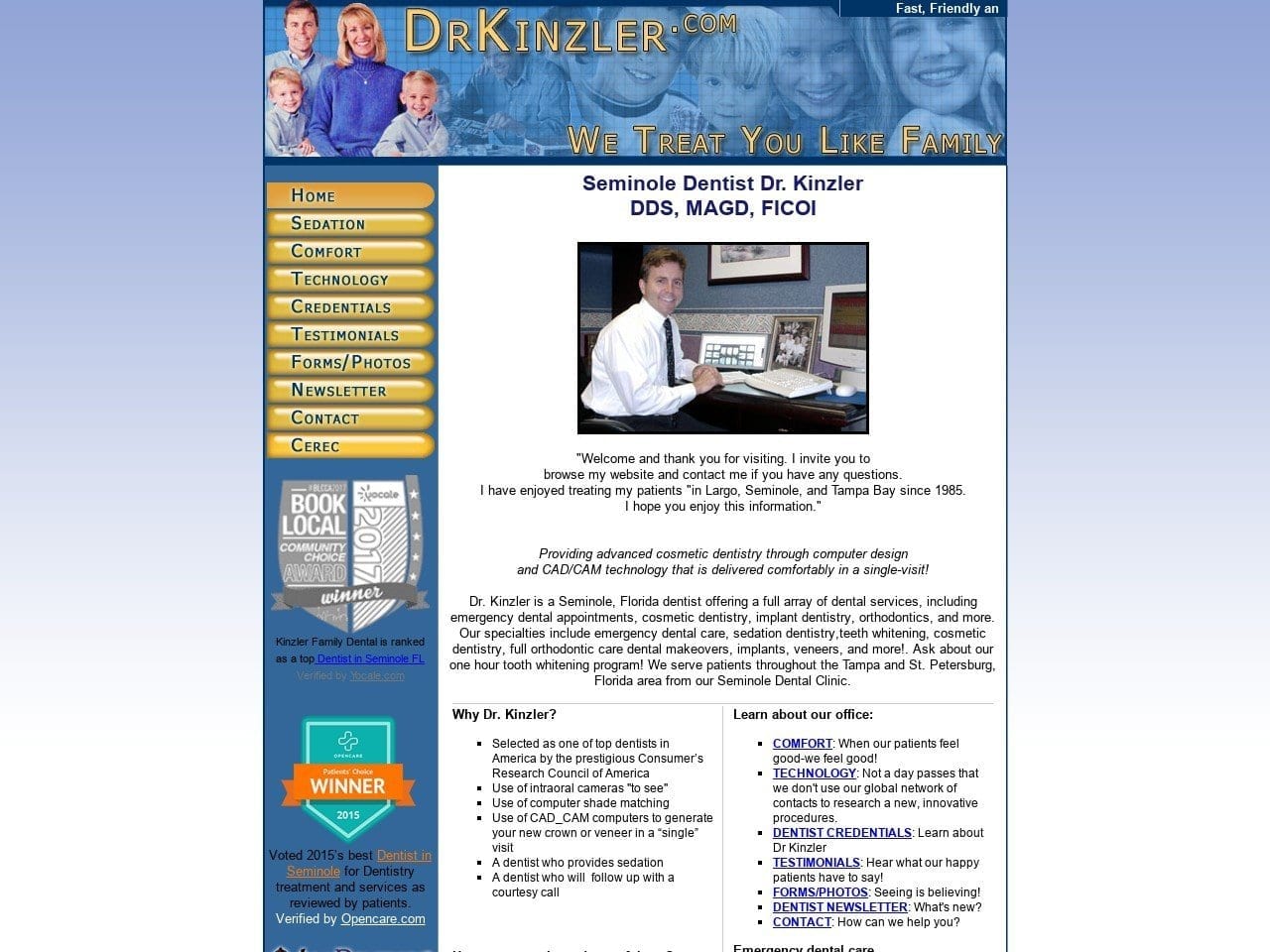 Kinzler William J DDS Website Screenshot from drkinzler.com