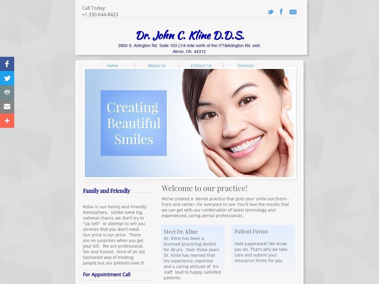 Dr. Patricia M. Petroff DMD Website Screenshot from drklinedds.com