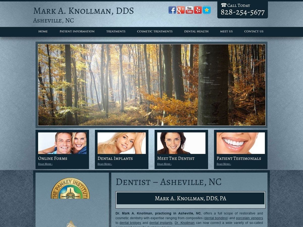 Mark A Knollman DDS PA Website Screenshot from drknollman.com