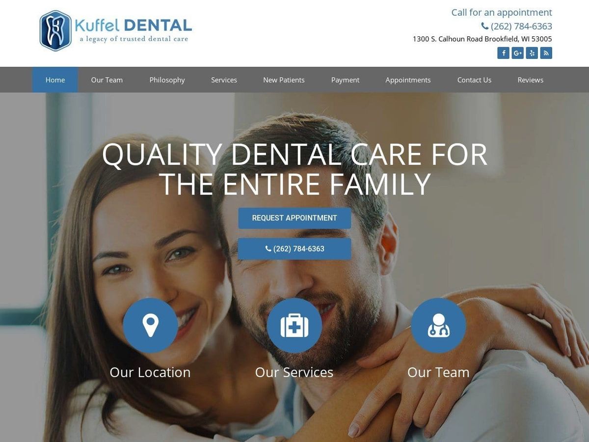 Dr. Kevin J. Kuffel DDS Website Screenshot from drkuffel.com