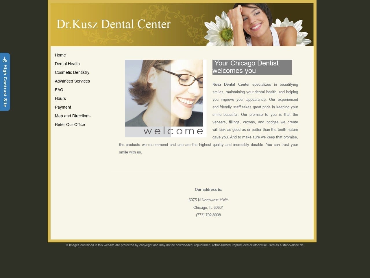 Dr. Kusz Dental Center Website Screenshot from drkusz.com