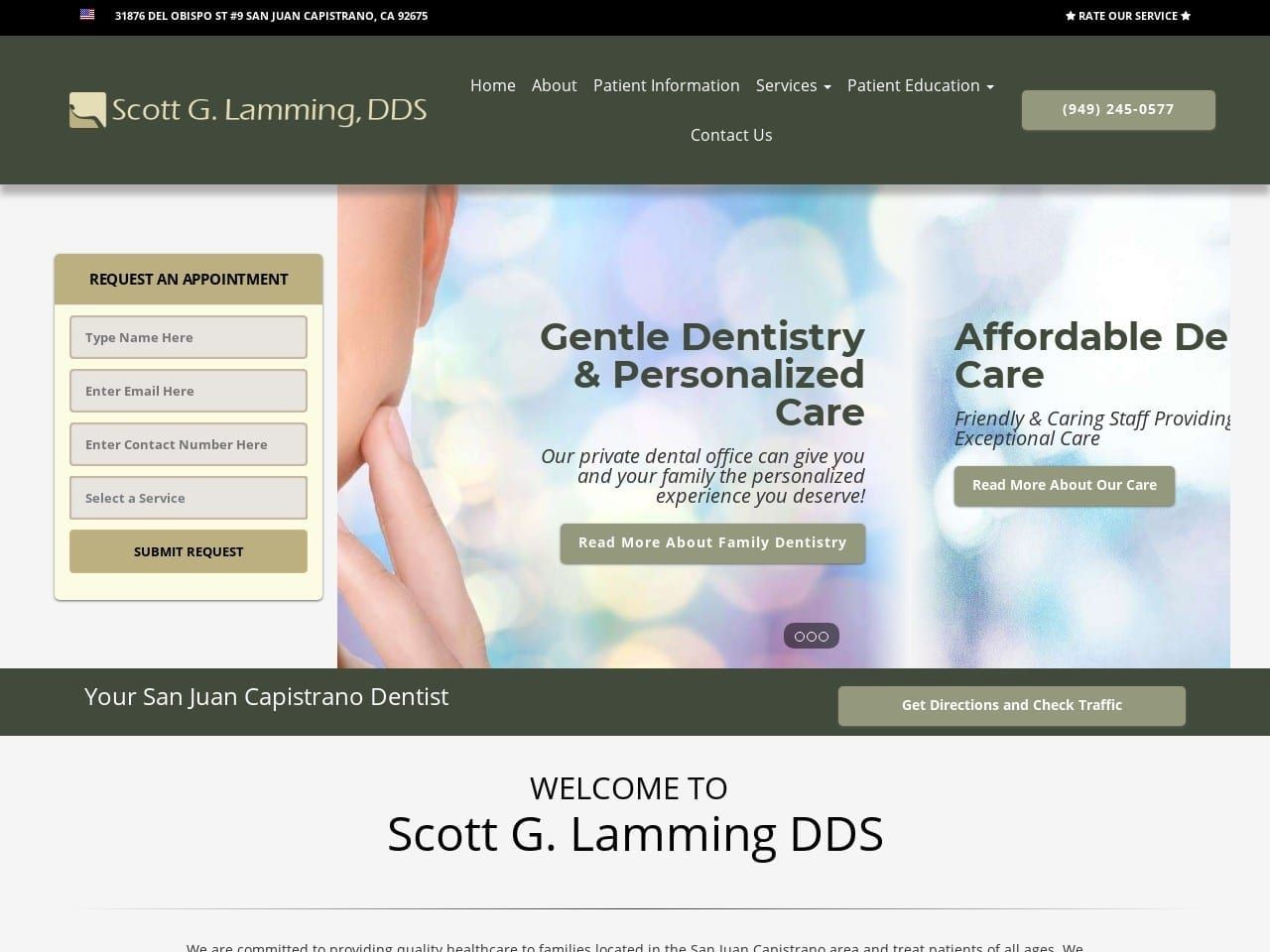 Dr Lamming Website Screenshot from drlamming.com