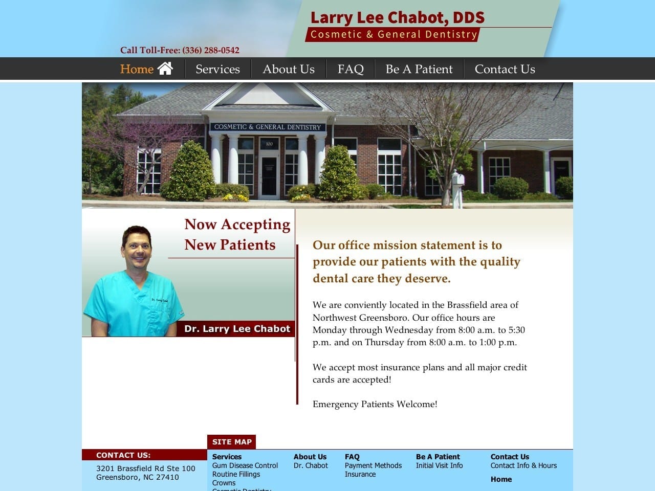 Chabot Larry Lee DDS Website Screenshot from drlarrychabot.com