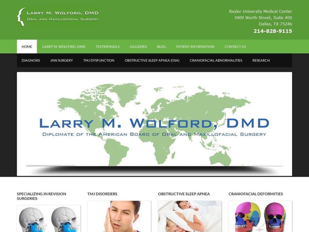 Larry M. Wolford DMD Website Screenshot from drlarrywolford.com