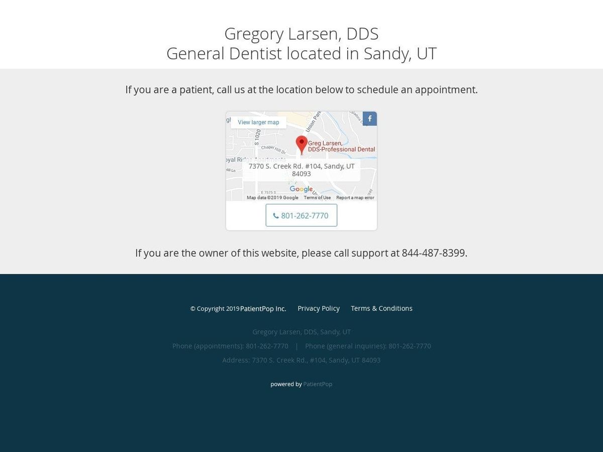 Dr. Greg Larsen Dds ( Dentist Website Screenshot from drlarsendds.com