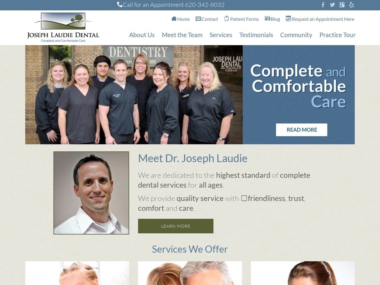 Dr. Joseph A Laudie DDS Website Screenshot from drlaudie.com