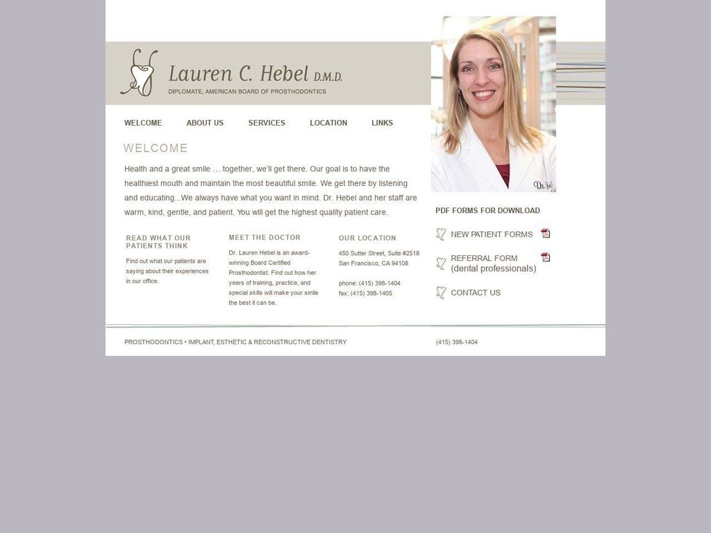 Hebel C Lauren DMD Website Screenshot from drlaurenhebel.com