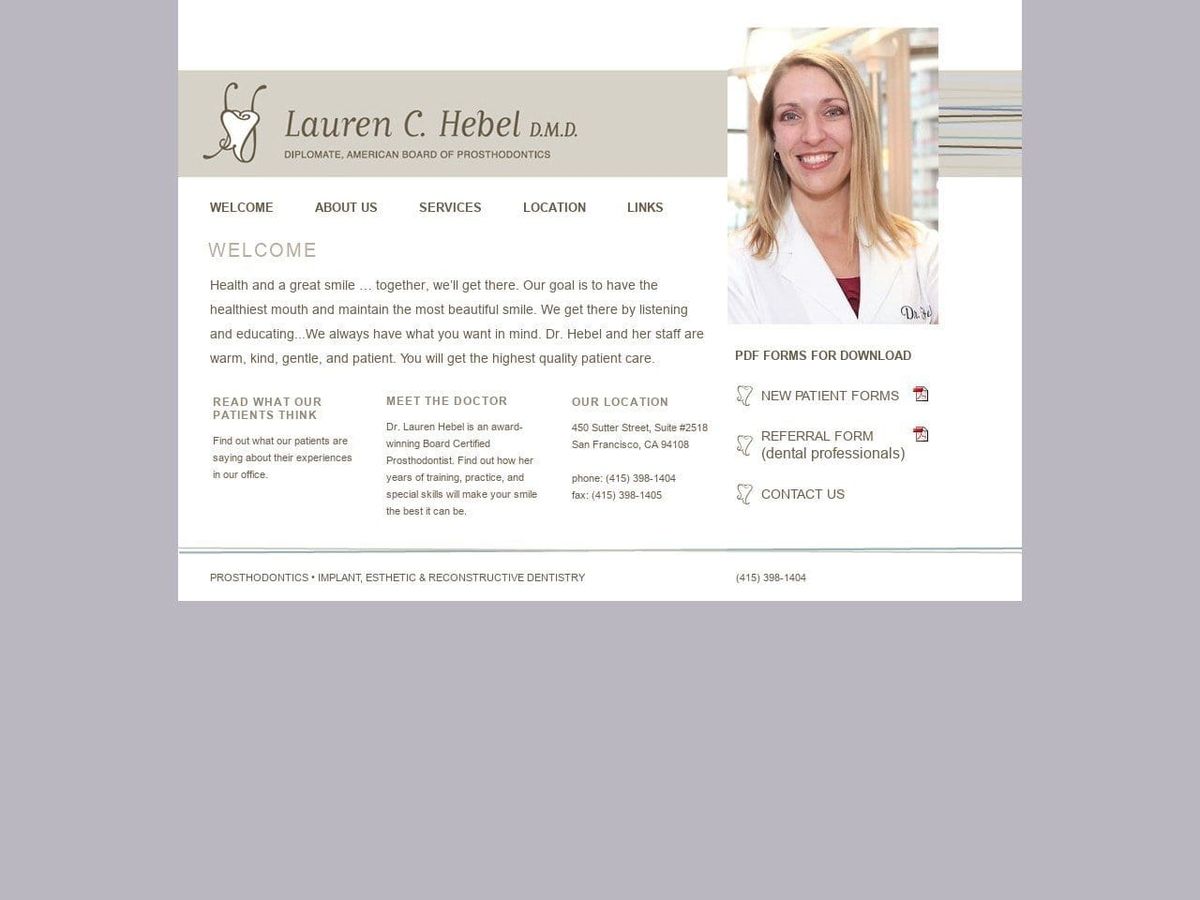 Hebel C Lauren DMD Website Screenshot from drlaurenhebel.com