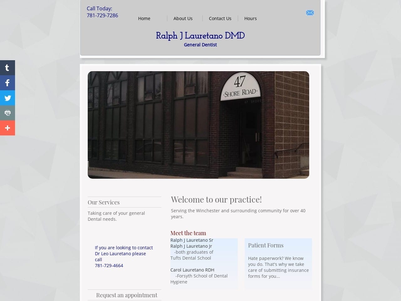Dr. Ralph J. Lauretano Jr DMD Website Screenshot from drlauretano.net