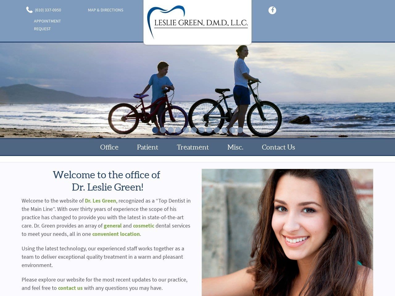 Green Leslie DDS Website Screenshot from drlesgreen.com