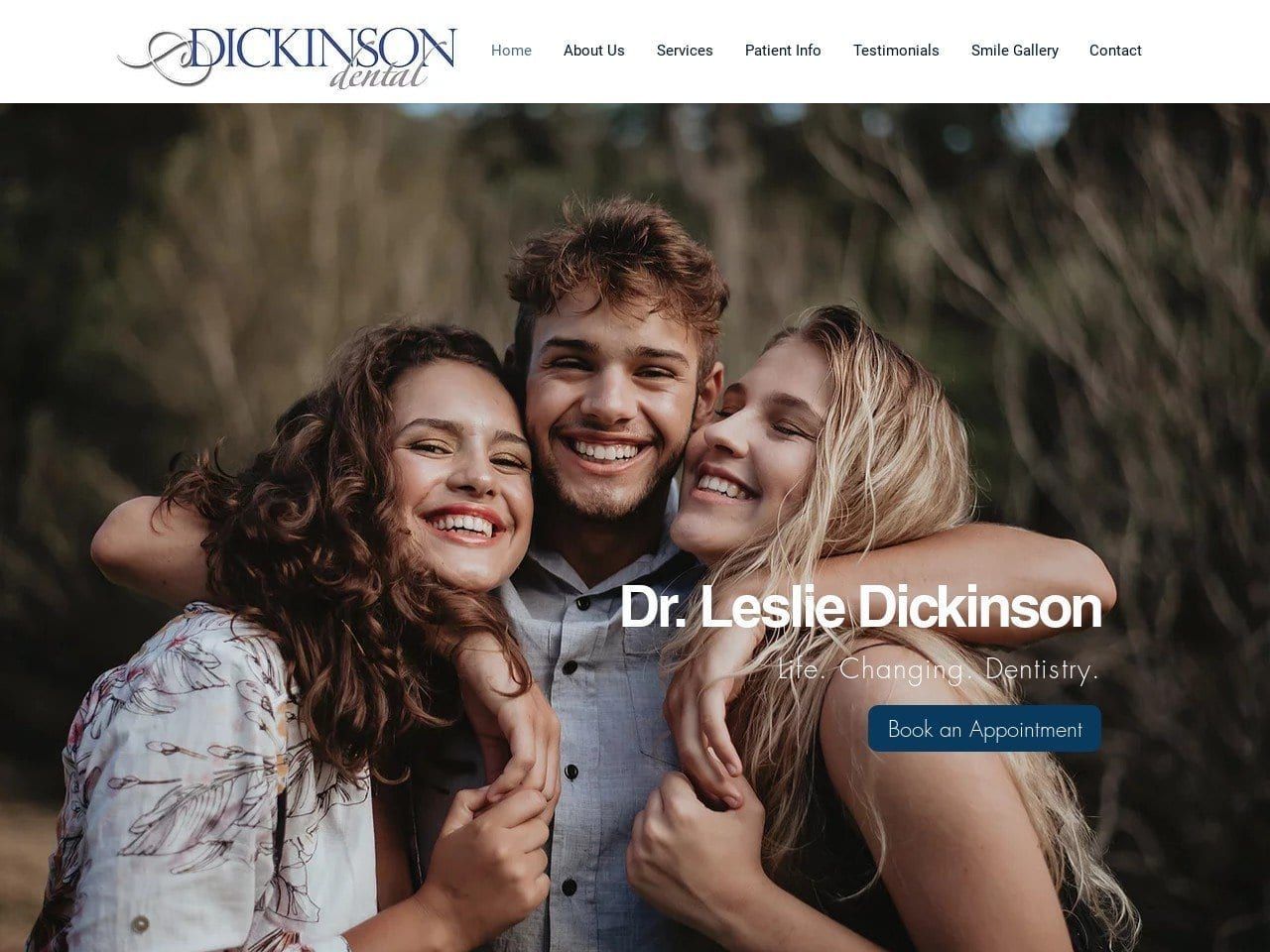 Dickinson Dental Website Screenshot from drlesliedickinson.com