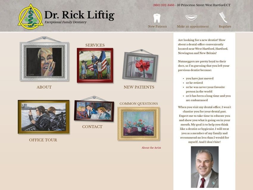 Dr. Rick Liftig Website Screenshot from drliftig.com