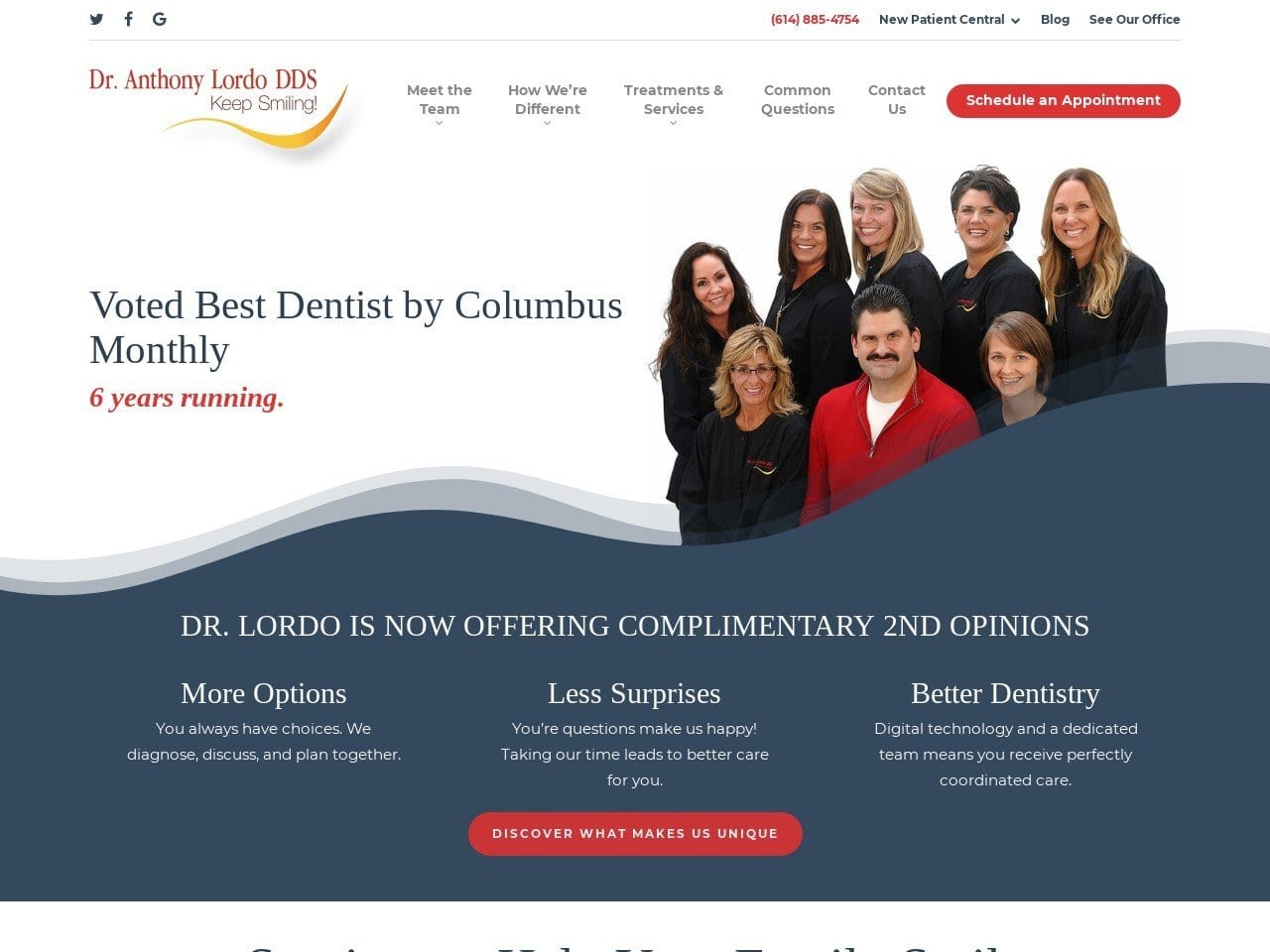 Dr. Anthony Lordo DDS Website Screenshot from drlordo.com