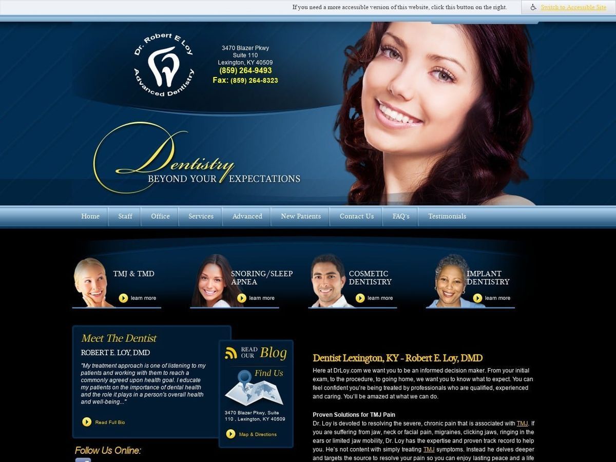 Dr. Loy Dentist Website Screenshot from drloy.com