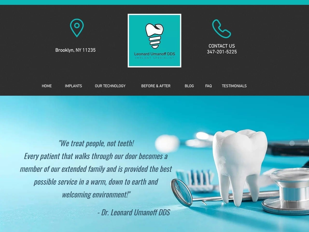 Dr. Leonard Umanoff DDS Website Screenshot from drlumanoffdds.com