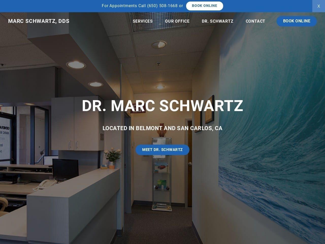Marc A. Schwartz DDS Website Screenshot from drmarcschwartz.com