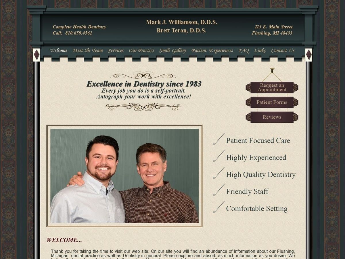 Williamson Mark J DDS Website Screenshot from drmarkdentistry.com