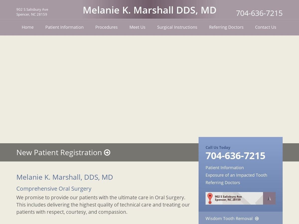 Melanie K Marshall Pa Website Screenshot from drmarshalloms.com