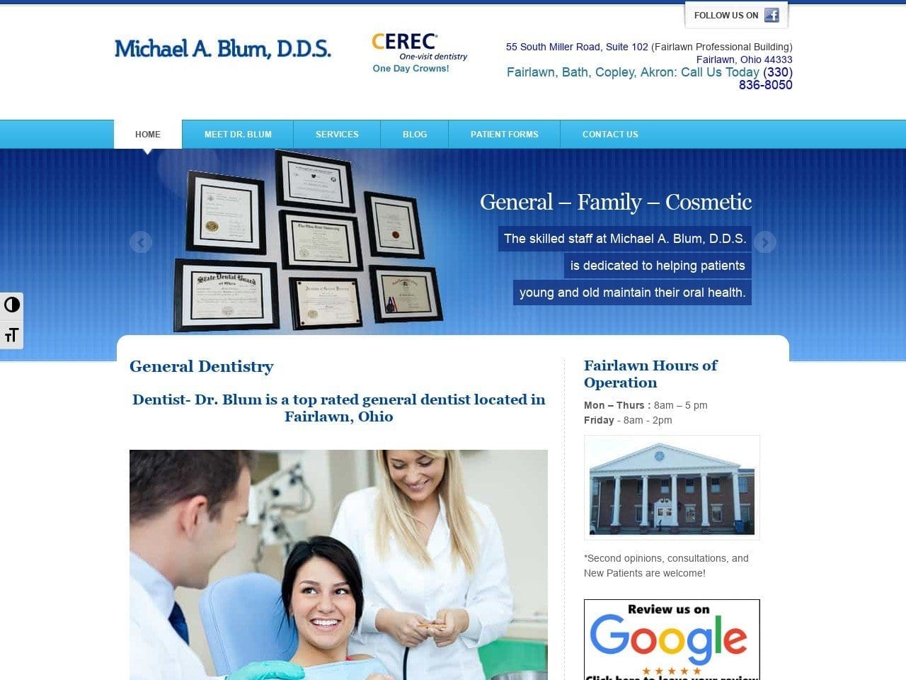 Blum Michael A DDS Website Screenshot from drmichaelablumdentistry.com