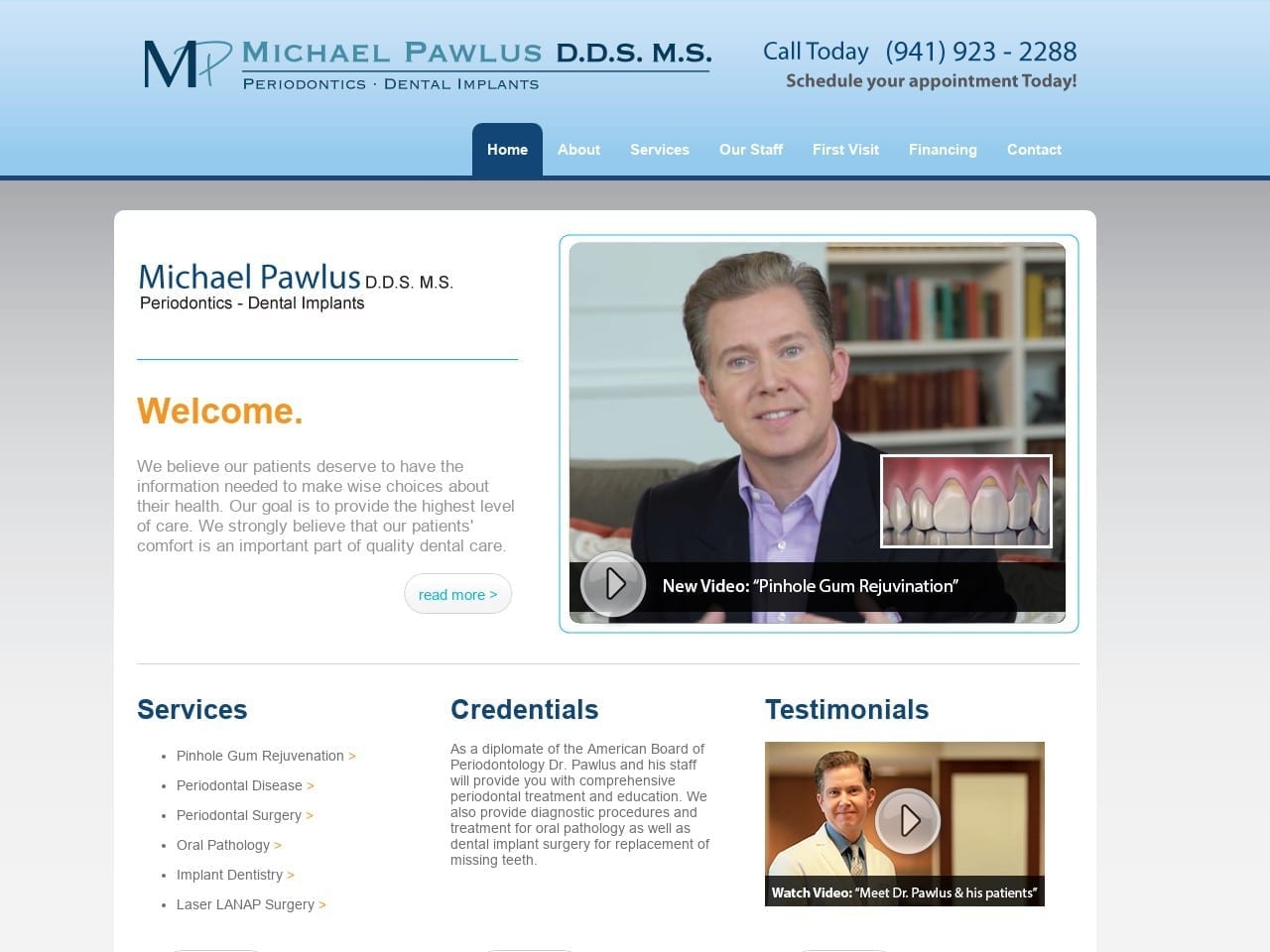 Pawlus Michael DDS Website Screenshot from drmichaelpawlus.com