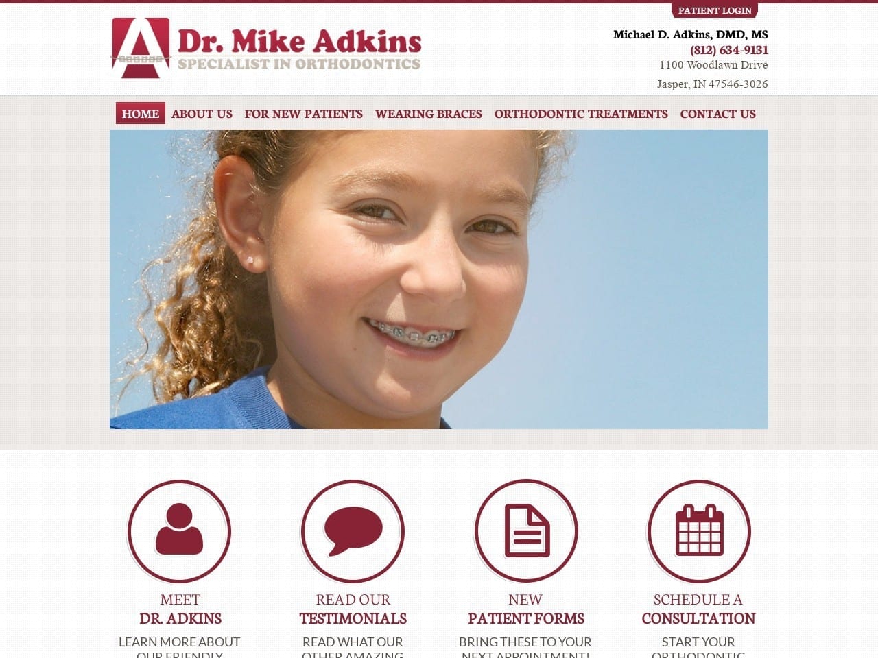 Adkins Michael D DDS Website Screenshot from drmikeadkins.com