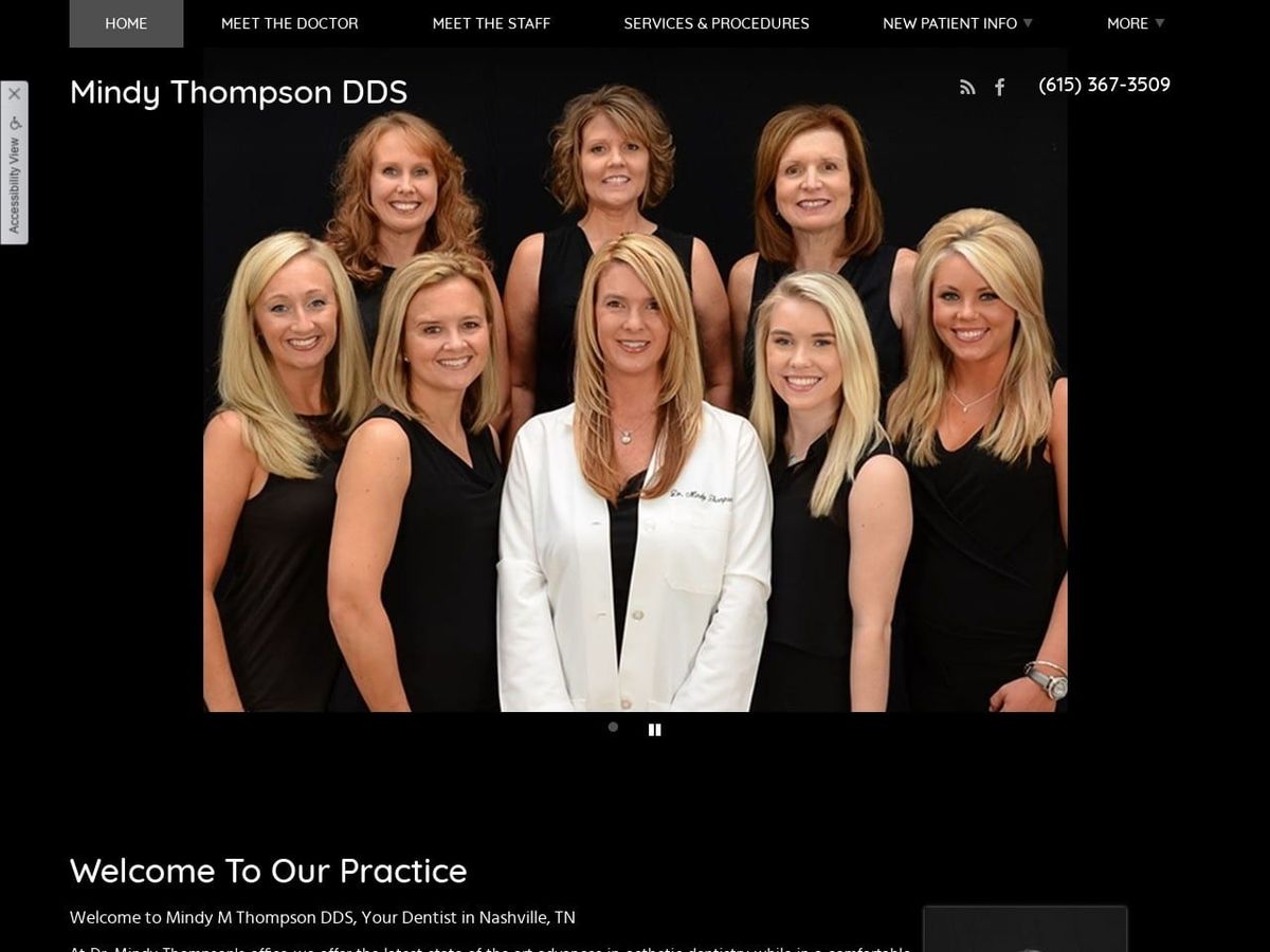 Mindy Thompson DDS Website Screenshot from drmindythompson.com