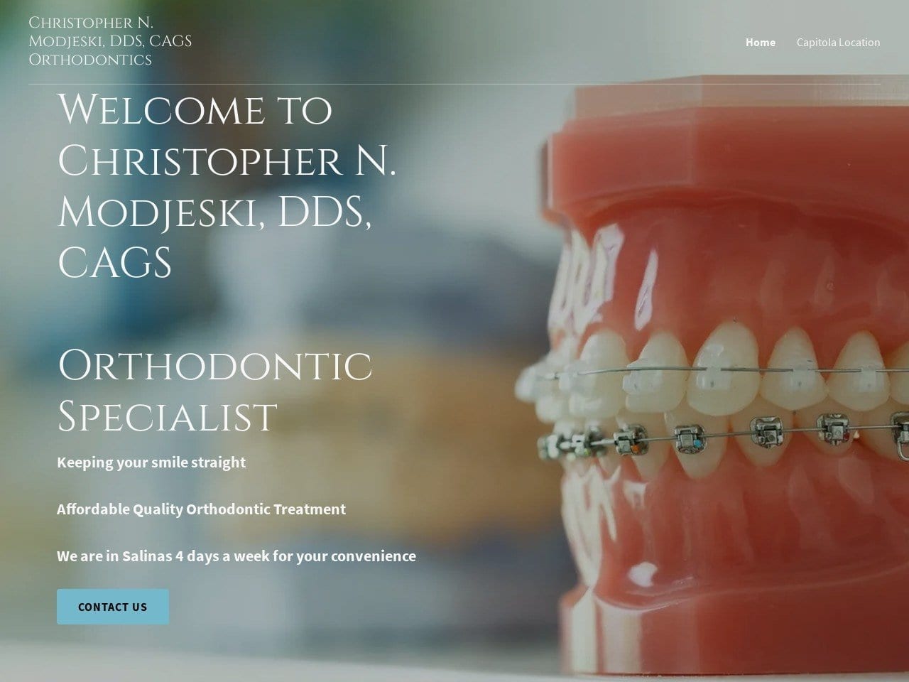 Christopher N Modjeski DDS Inc. Orthodontics Website Screenshot from drmodjeski.com