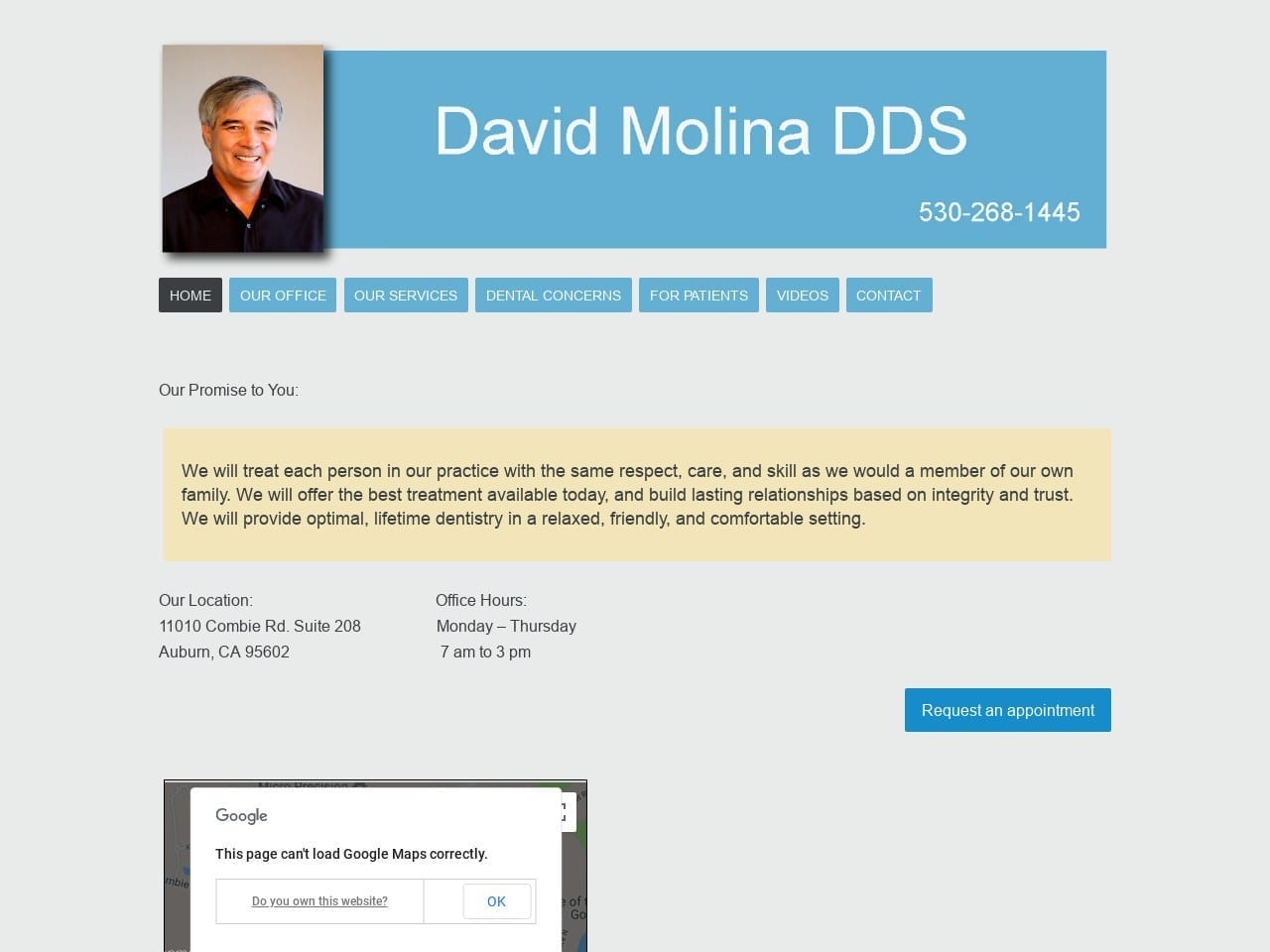 Molina David DDS Website Screenshot from drmolina.com