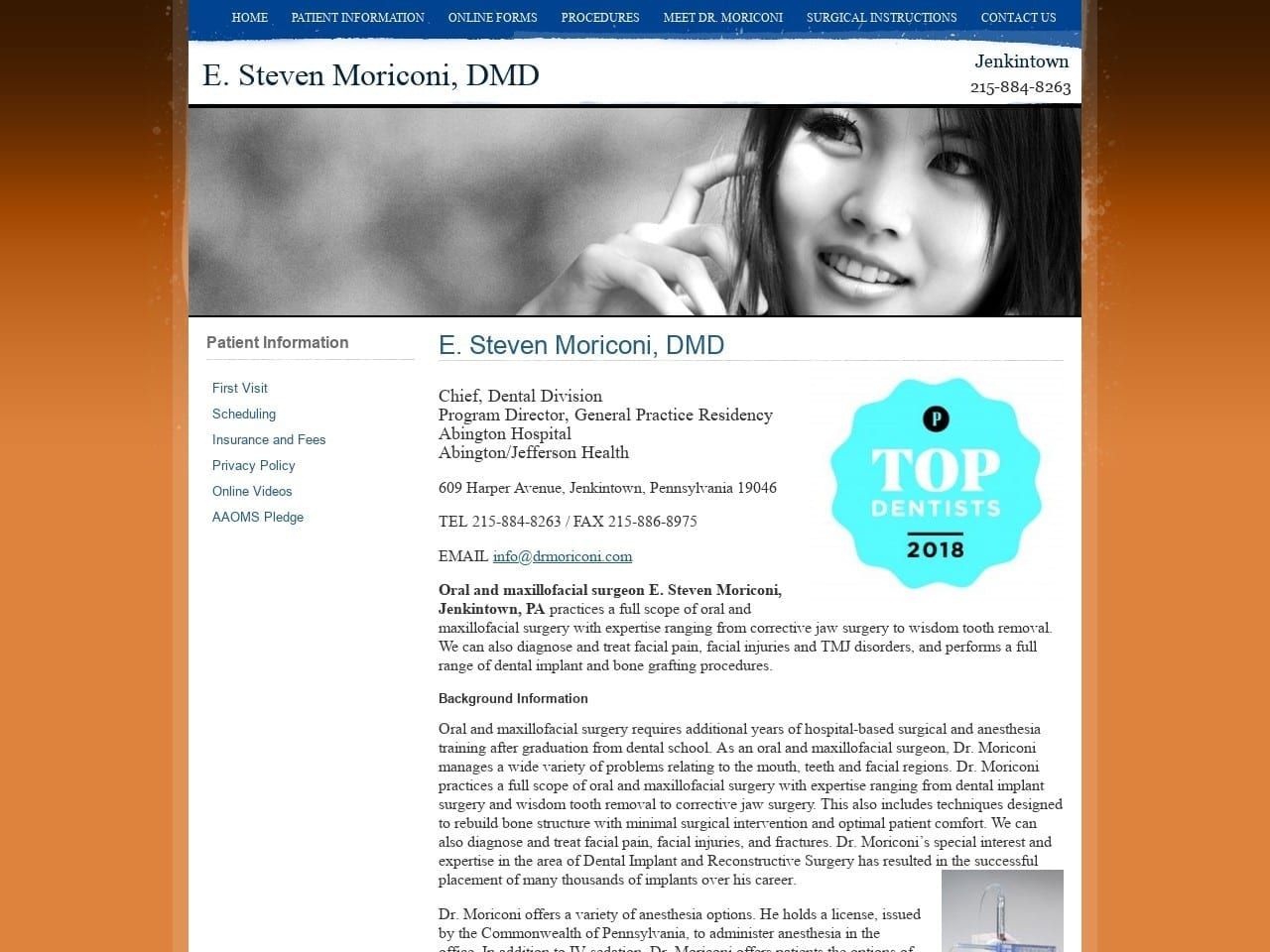 Moriconi E Steven DDS Website Screenshot from drmoriconi.com