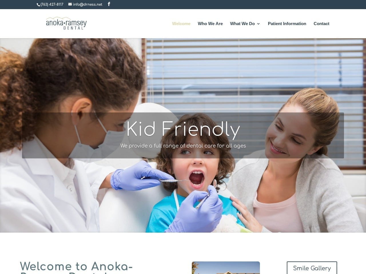 Anoka Ramsey MN Dental Website Screenshot from drness.net