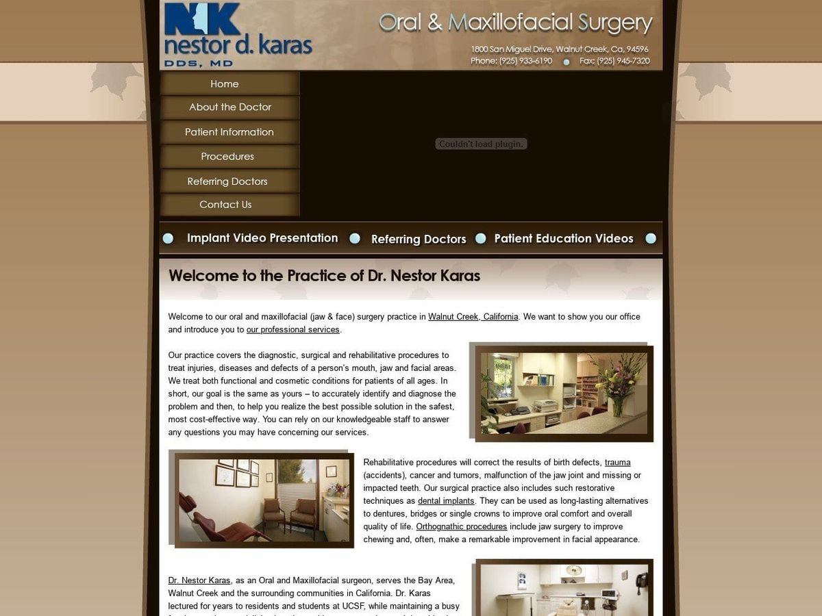 Karas Nestor D DDS Website Screenshot from drnestorkaras.com