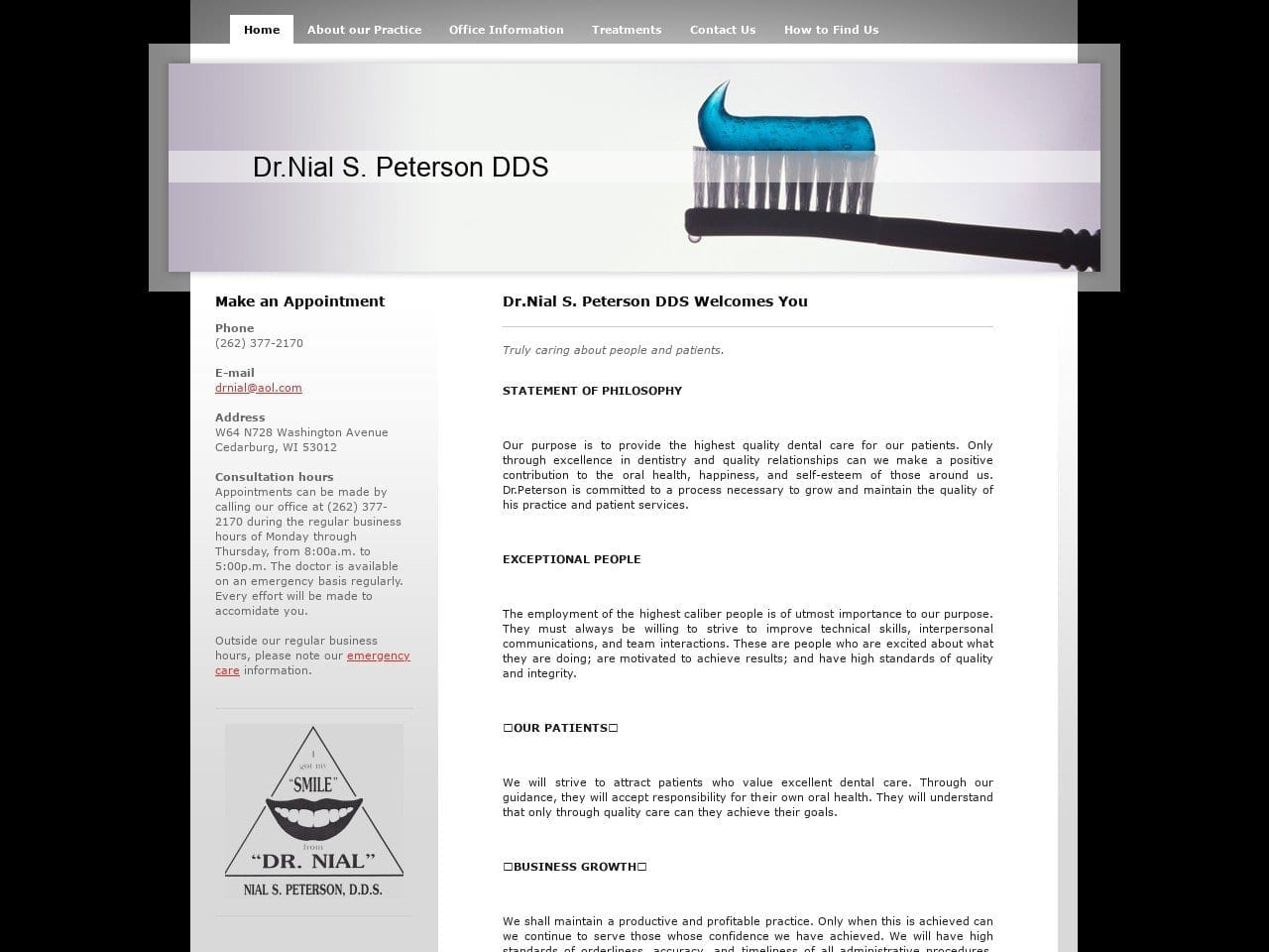 Peterson Nial S DDS Website Screenshot from drnialspetersondds.com