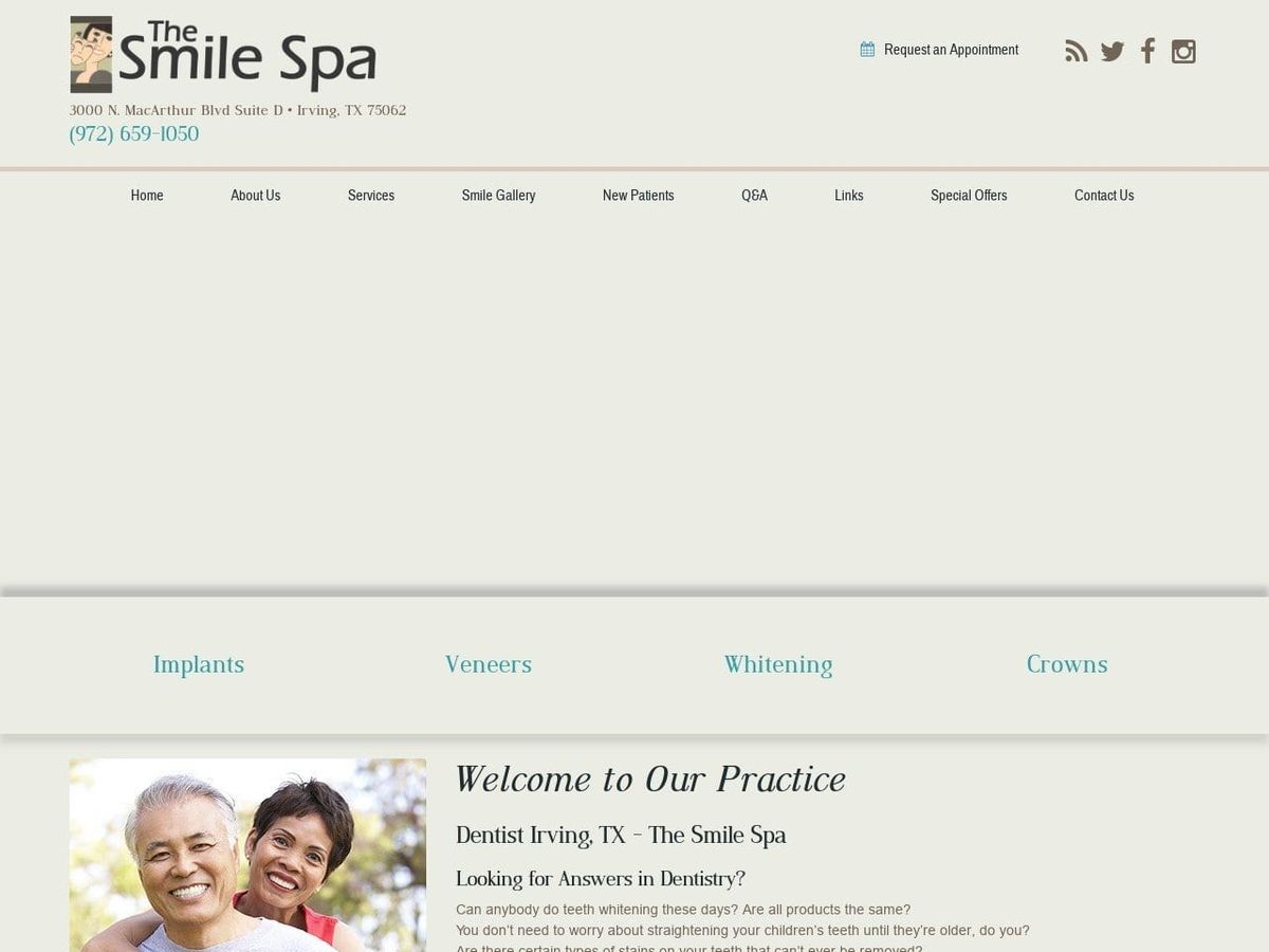 The Smile Spa at Dr. David Nix Website Screenshot from drnix.com