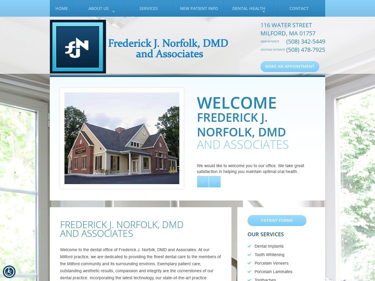 Frederick J Norfolk DMD LLC Website Screenshot from drnorfolk.com