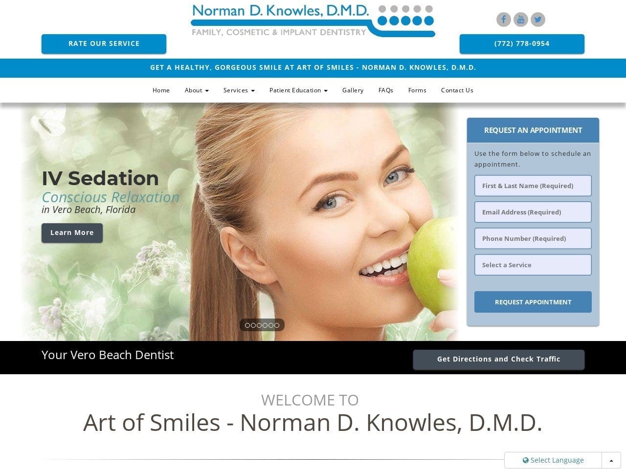 Art of Smiles Website Screenshot from drnormanknowles.com