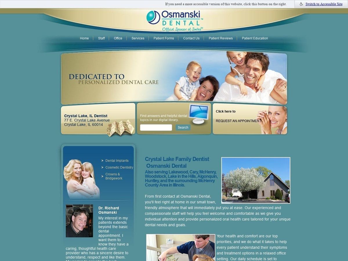 Osmanski Dental Website Screenshot from drosmanski.com