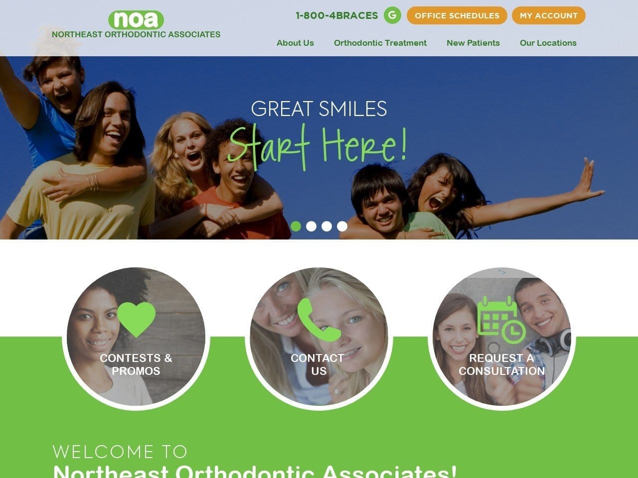 Northeast Orthodontic Associates Website Screenshot from drpark4braces.com