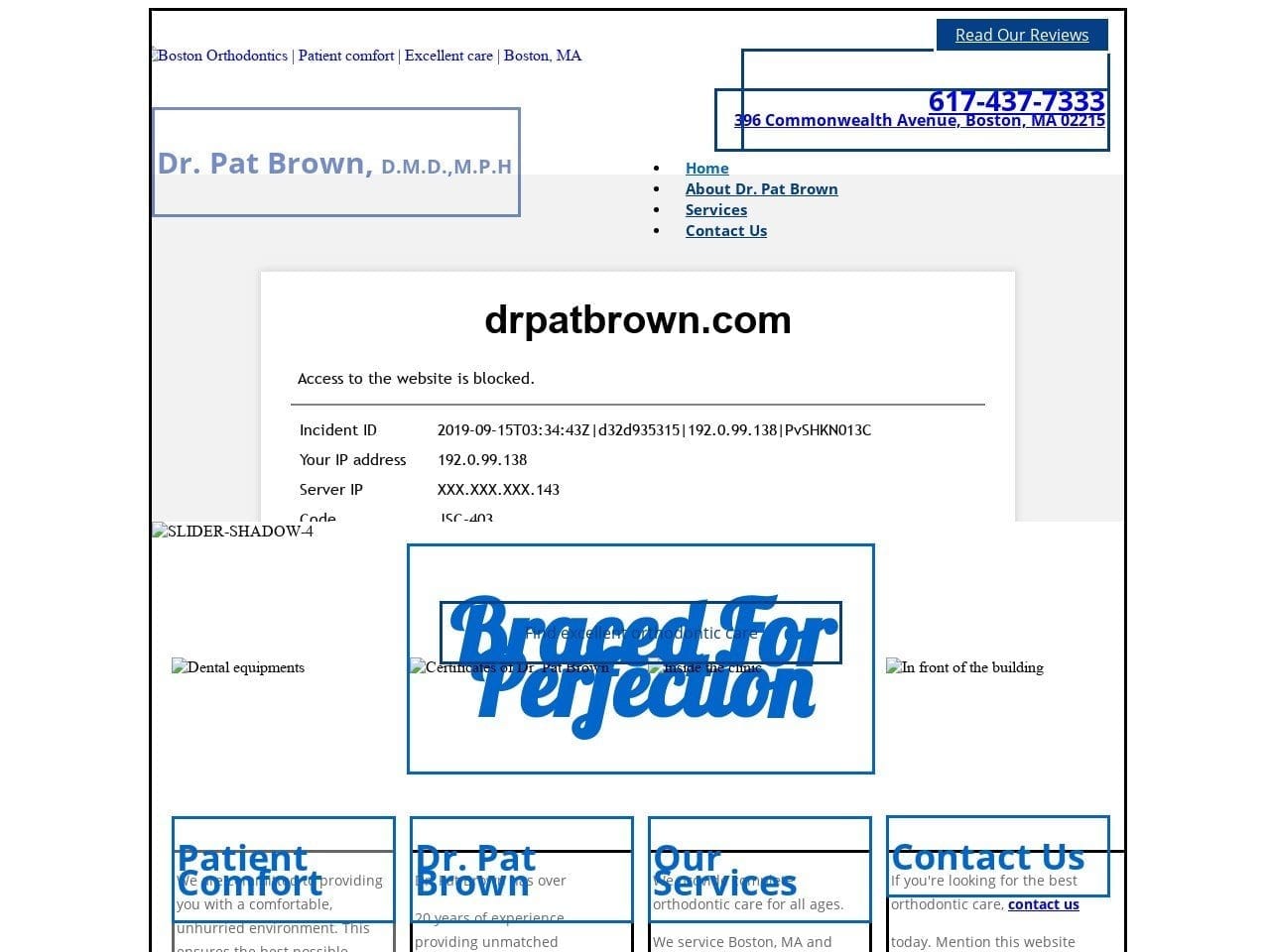 Boston Orthodontics Website Screenshot from drpatbrown.com