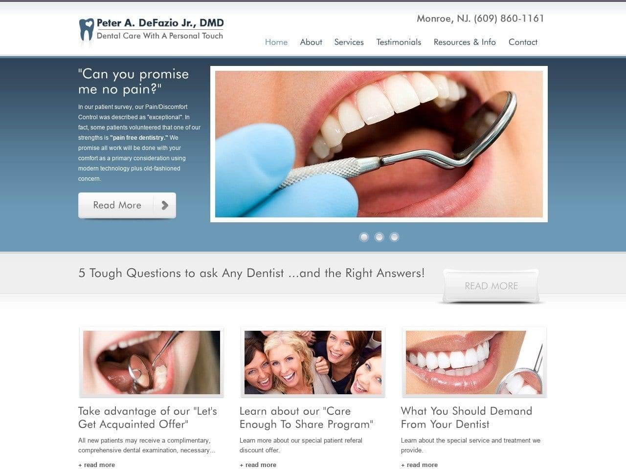 Gentle Family Dentistry De Fazio Peter A DDS Website Screenshot from drpeteradefaziodmd.com